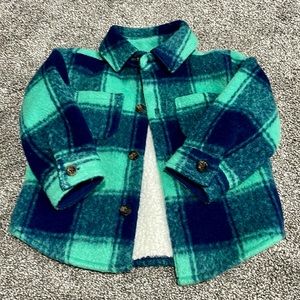 24months Plaid Sherpa Lined Coat